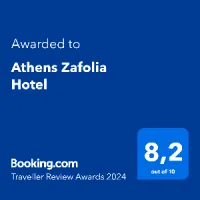 Booking.com Traveller Review Awards 2024 Auszeichnung: verliehen an das Athens Zafolia Hotel, Bewertung 8,2/10.